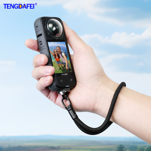 腾达飞TENGDAFEI适用于Insta360 X4/AcePro/x5/go3/pro/ONEX2/RS运动自拍杆防丢绳全景相机手绳 快拆式腕带 - 图0