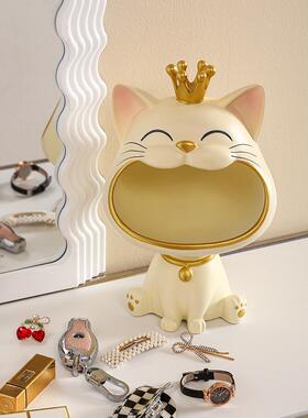 创意招财猫进门入户玄关钥匙收纳摆件客厅鞋柜装饰品乔迁新居礼品