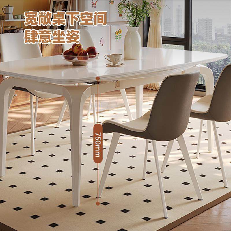 帕沙曼全托底板岩板伸缩餐桌椅法式复古家用小户型多功能可变圆桌,淘宝优惠券,粉丝福利购,淘宝优惠卷