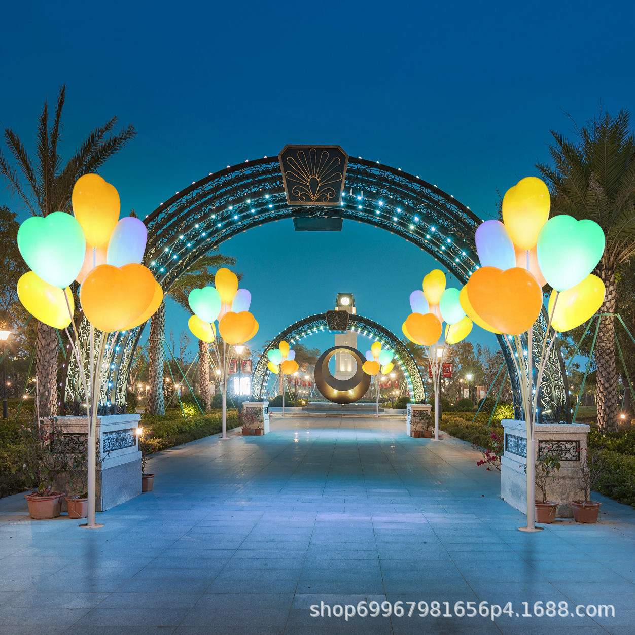 户外LED发光爱心灯组合太阳能款互动灯光商场庭院商业街美陈装饰 - 图2