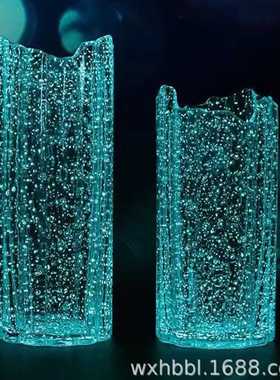 新款直销现代简约加厚玻璃花瓶创意透明高级感插花干花百合装饰摆