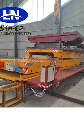 智能工业轨道电动摆渡车厂区牵引平板拖车电动四轮重型轨道搬运车