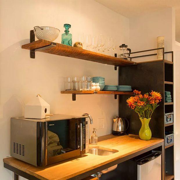 墙上置物架一字隔板实木搁板客厅厨房收纳架承重层板墙壁简约书架 - 图1