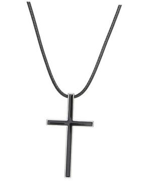 Cross Border Retro Cross Men Women Black Necklace 十字架项链