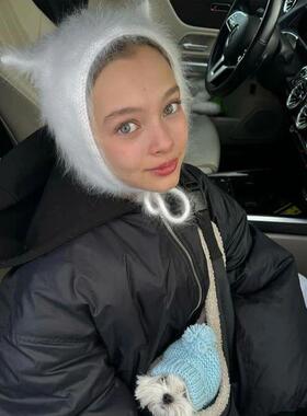 New Girl Cat Ear Plush Hats Warm Winter Ear Hats Women'