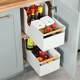 Kitchen seasoning storage rack pull-out and extremely narrow pull-out basket cabinet built-in single-layer drawer joints ultra-deep cabinet storage