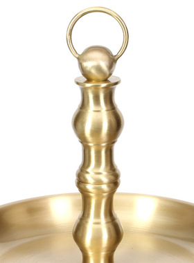 铜水果盘摆件三层佛前供果托盘家用客厅饭桌餐台欧式果盘创意供盘