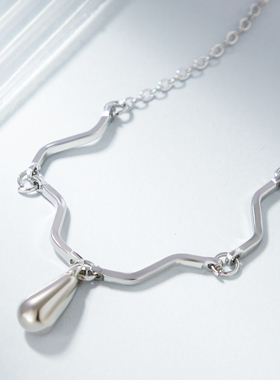 菱角水滴项链女法式百搭气质风