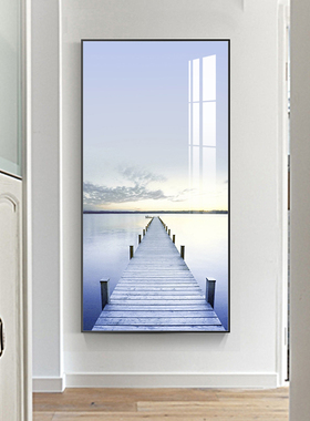 速发延伸感空间挂画约关装饰画竖版简画大海风景墙玄走廊过道壁画