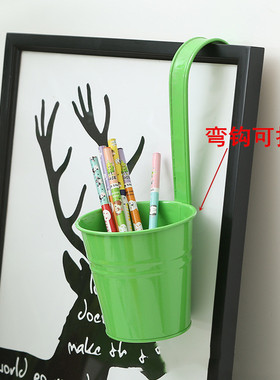 速发中号彩色铁皮挂桶花盆台护栏杆挂盆铁花桶可拆卸挂钩花桶悬挂