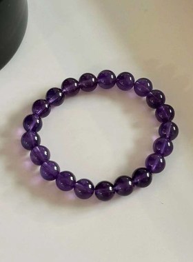 天然紫水晶手链轻奢小众精致紫锂辉手串高级感珠串夏天叠戴女转运