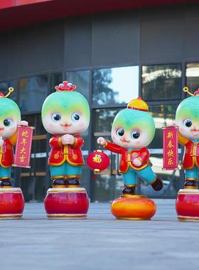 卡通生肖蛇摆件蛇年玻璃