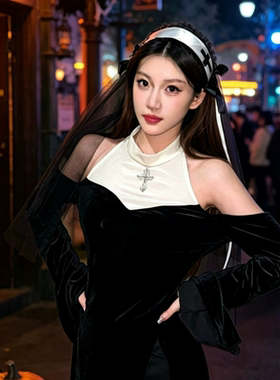 万圣节洛丽塔修女头饰