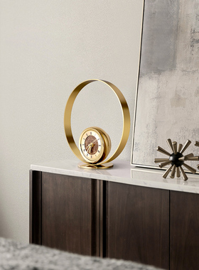 轻奢时钟摆件客厅电视隔断柜酒柜装饰品售楼处创意软装家居摆设