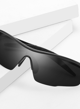 新款铝镁一体片连体偏光太阳眼镜个性炫彩男运动骑行赛车跑车墨镜