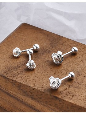 韩国耳钉双扣螺丝耳钉设计感闪耳骨钉玫瑰花耳环螺丝拧扣耳饰女
