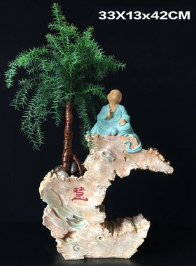 禅意盆景绿植新中式迎客松摆件玄关装饰客厅家居酒店植物四季常青