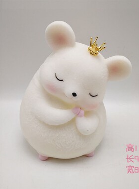 卡通小老鼠摆件音乐铃生肖鼠创意可爱小夜灯桌面装饰摆设生日礼物