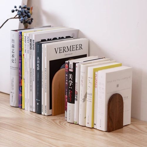 黑胡桃实木书立书架简约大号书夹挡板学生用桌面收纳看书架读书架 - 图0