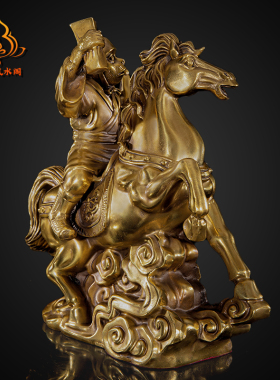 纯铜马上封侯摆件铜马招财生肖猴子马上有钱办公室工艺品装饰摆设