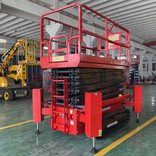 履带剪叉升降机电动液压越野一键调平式高空作业全自行升降平台 - 图2