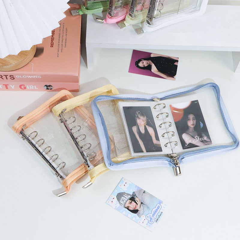 透明M5卡册内页追星爱豆拍立得一宫格5孔活页拉链相册收纳册替芯 - 图1