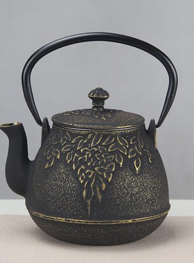 酒店博古架软装新中式铸铁壶茶室样板房装饰摆件茶壶复古礼品茶壶
