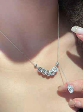 五帝银钱999纯银碎碎冰项链