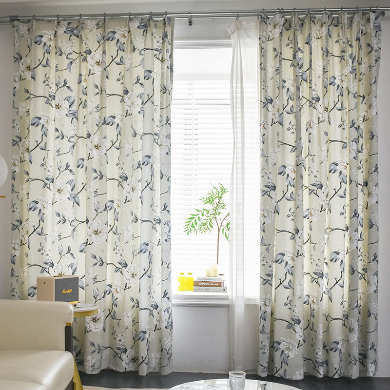 新款北欧田园纯棉窗帘绿色环保客厅卧室宿舍半截落地窗帘成品定制,淘宝优惠券,粉丝福利购,淘宝优惠卷