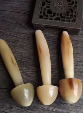 蘑菇棒白水牛角脸部刮痧板点穴位按摩眼霜导入棒通用女眼部拨筋