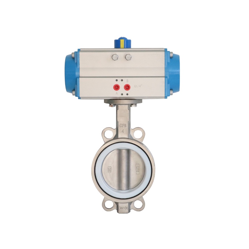 气动蝶阀304不锈钢蝶阀四氟D671XP-10p对夹式蝶阀耐酸碱阀Y门DN10 - 图3
