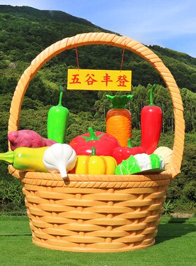 彷真蔬菜雕塑农庄田园林景观丰收装饰番茄辣椒白菜南瓜菜篮子摆件