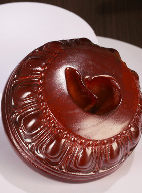 王师兄藏式实木彩绘莲花转轮摆件