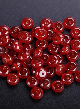 红黑玛瑙算盘珠DIY手链配件