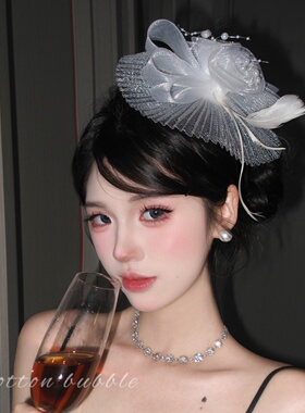 法式复古留洋千金小礼帽头饰花朵