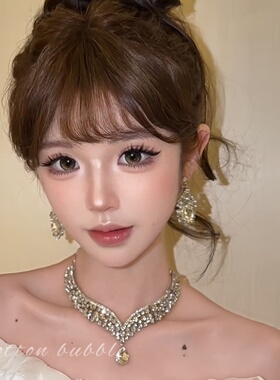 重工银色项链耳饰套装夸张配饰女
