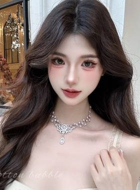 法式水滴珍珠项链女2025新款颈链