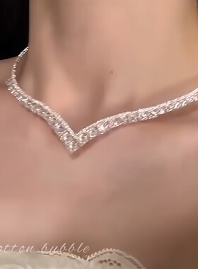 矜贵千金感超闪满钻choker项链