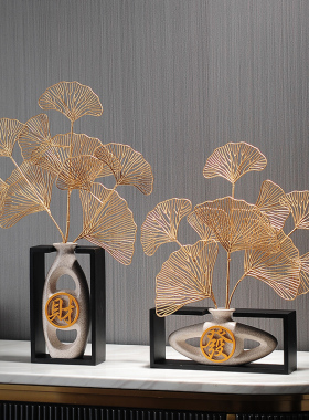 创意福字招财家居书n房复古架小工艺品摆件轻奢电视酒柜装饰品摆