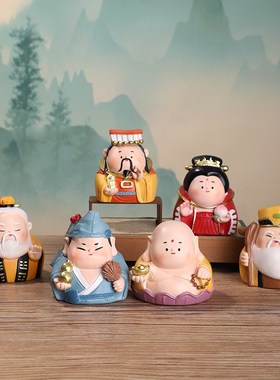 小神仙土地公像神龛神牌土v地爷神台灶王爷手办桌面摆件国潮礼物