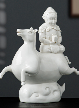 陶瓷摆件马上封侯家居客厅装饰品马到成功生肖马工艺品办公室摆设