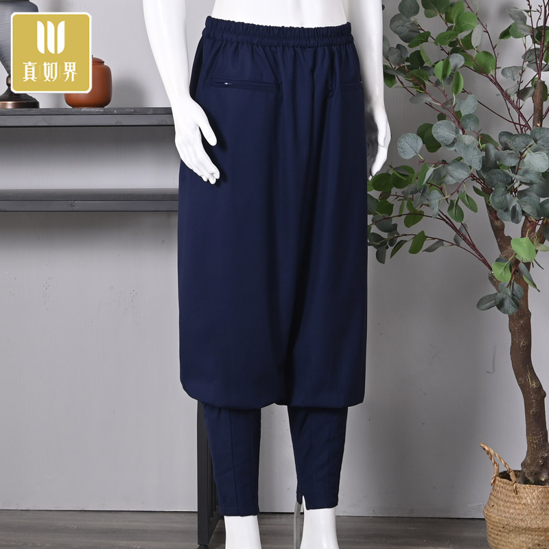 真如界僧服秋季新品抗皱西装布免绑腿裤师父打坐裤子加厚僧裤男女 - 图1