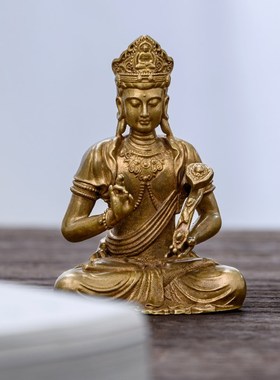 简修行文殊普贤佛像普贤菩萨摆件黄铜像雕像随身佛生肖属兔本命佛