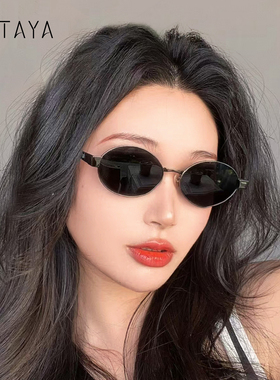 金属港风复古小圆框偏光镜太阳镜