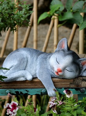 创意家居饰品客厅桌面猫咪欧式房间布置装饰品摆设户外 庭院摆件