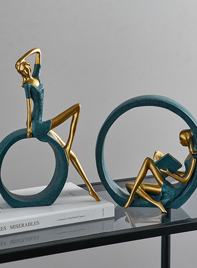 创意女孩现代简约酒柜电视柜装饰摆饰轻奢高档客厅玄关办公室桌面