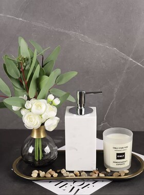 现代样板房洗手盆浴室柜香熏托盘组合摆件卫生间洗手瓶家居装饰品