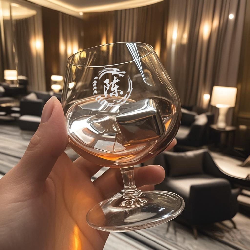 高档白兰地酒杯轻奢高端轻奢水晶玻璃威士忌酒杯酒吧会所定制刻字 - 图1