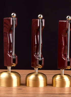 纯铜自动引磬铜罄伸缩引庆法器木鱼助功课用品长引罄清脆厚重引罄