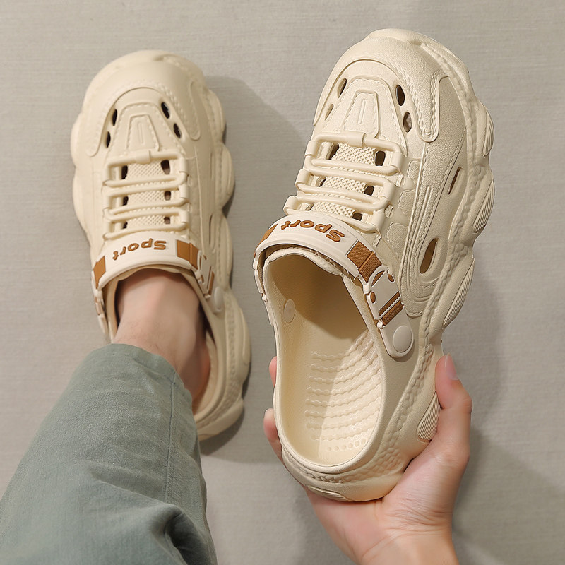 红豆钓鱼洞洞鞋男款夏季2025新款户外穿开车防滑防臭沙滩厚底凉鞋,淘宝优惠券,粉丝福利购,淘宝优惠卷